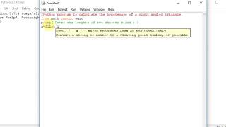 Python program to calculate the hypotenuse of a right angled triangle