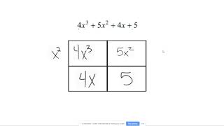Factor Quadratic 4 terms Box method