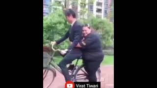 Cycle / paratha # moti behen g /funny viral video /by (@rishab  pandey)