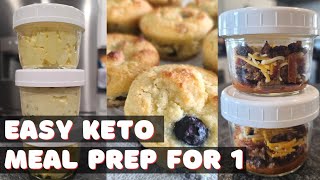 Easy Keto Meal Prep For 1: Breakfast | Lunch | Dinner | Dessert