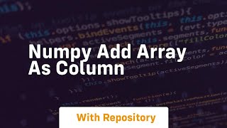 numpy add array as column
