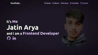 Create Dark Theme Personal Portfolio Website - HTML & CSS