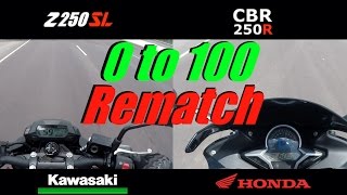 Kawasaki Z250SL vs Honda CBR250R (Rematch)