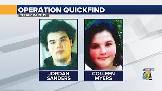 Cedar Rapids police launch Operation Quickfind for Jordan Sanders, Colleen Myers