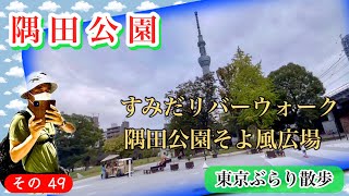 東京スカイツリーが綺麗に見える公園です。隅田川横にあり名所の浅草から「すみだリバーウオーク」で歩いて渡ることができます。