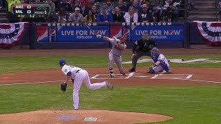 Lohse's first Brewers strikeout