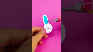 DIY JUMPING BUNNIES! 🐰✨ Watch How to Make Cute Paper Bunnies That Jump! #shorts