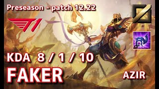 【KRサーバー/M1】T1 Faker アジール(Azir) VS シンドラ(Syndra) MID - Patch12.22 KR Ranked【LoL】