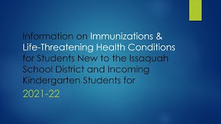 Immunizations for Incoming Kindergarten Students