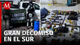 Aseguran arsenal y drogas tras operativos en Quintana Roo y Michoacán