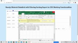 Reactjs Material Data Grid with Filtering Sorting Export to CSV Working Functionalities