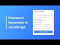 Random Password Generator in HTML CSS & JavaScript | Password Generator in JavaScript