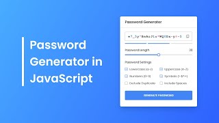 Random Password Generator in HTML CSS & JavaScript | Password Generator in JavaS