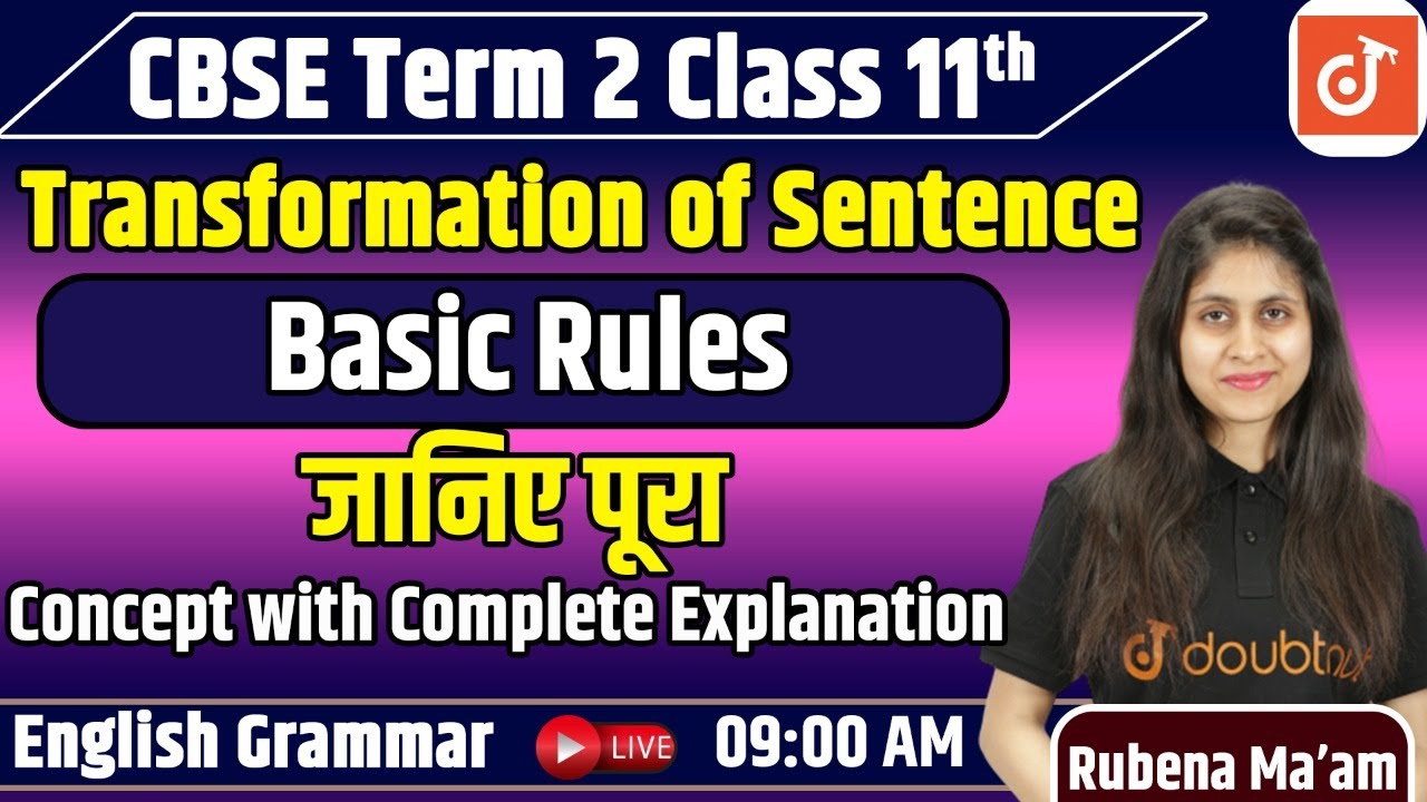 CBSE Term 2 | Transformation Of Sentence | Basic Rules | Concept With ...