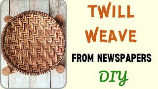 How to make a dish from newspapers (twill weave technique) - DIY