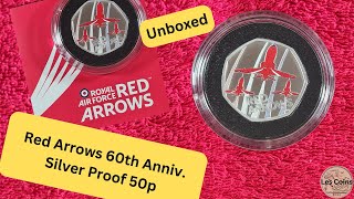 Unboxing the Red Arrows 60th Anniv. Silver Proof 50p, in colour. #coins #silver #redarrows