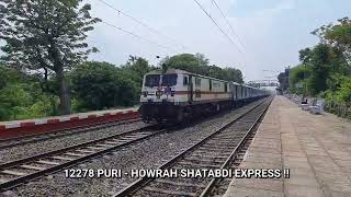 Santragachi WAP7 leads 12278 Puri - Howrah Shatabdi Express skips Ghoraghata - South Eastern Railway