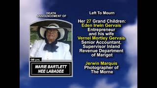 Marie Bartlett Nee Labadie ~ Long Obituary