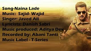 Naina Lade (LYRICS) - Dabangg 3 | Salman Khan, Sonakshi Sinha | Javed Ali | Sajid Wajid