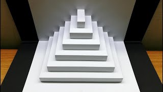 3d pyramid｜origami｜pop up design｜paper art and craft｜kirigami art｜卡片教程 #59