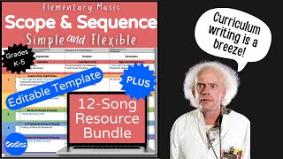 K-5 Elementary Music Scope \u0026 Sequence TEMPLATE, Plus 12-Song Bundle Lesson Plans Video Preview