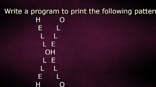 write a program to print the following pattern by java temple