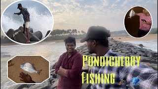 🎣✨ Pondicherry fishing in rock side 🎣 tamil ✨