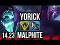 YORICK vs MALPHITE (TOP) | 5/2/5 | KR Diamond | 14.23