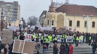 Protest studenata u Zrenjaninu 25. januar 2025. SVI U BLOKADE