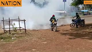 Police fire tear gas to disperse protesters marching towards Kisumu CBD