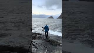 Lone photographer captures arctic waves! 🌊 #photography #waves #photographer #arctic