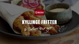 Hjemmelavet burger med kyllingefritter