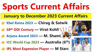 Sports Current Affairs 2023 | Khel Current affairs 2024 | Last 12 months current affairs 2023