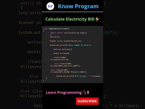 Calculate Electricity Bill Using Java 📝 | #shorts #java #knowprogram ...