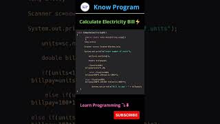 Calculate Electricity Bill using Java 📝 | #shorts #java #knowprogram