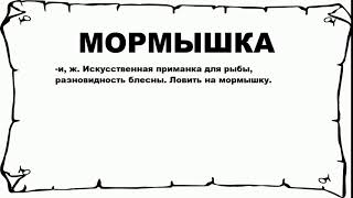 МОРМЫШКА - что это такое? значение и описание