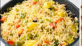 اب گھنٹوں کا کام منٹوں میں چاول بنانے کا بلکل MiX Vegetable pulao￼نیا اور آسان طریقہ