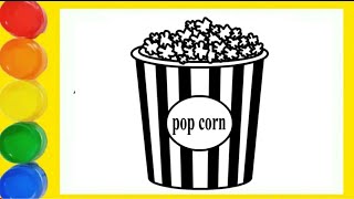 How to draw a Pop Corn easy way Pop Corn drawing step by step || cartoon  drawing for beginners