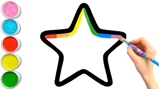 Download Rainbow Little Star | Drawing Ideas With Basic Shapes for Toddlers #33 mp3