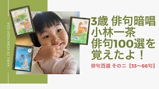 【3歳 俳句暗唱】 小林一茶の俳句100選を覚えたよ！（34〜66句）