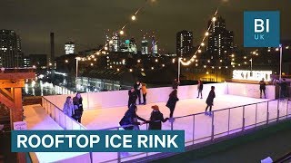 The London bar with an ice rink on its roof