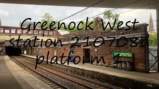 How to pronounce Greenock West station 210708d platform 1 in English?