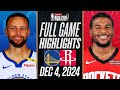 WARRIORS vs ROCKETS FULL GAME HIGHLIGHTS DECEMBER 4, 2024 NBA FULL GAME HIGHLIGHTS TODAY 2K25