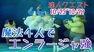 [ドラクエ１０]魔法４人でエンラージャ強！久しぶりに骨のある達人クエストです。