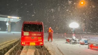 大寒波の夜に走る舞鶴若狭自動車道① 三田西から福知山まで（2023年1月24日）【軽トラで行く】早送り再生、一部等倍速再生