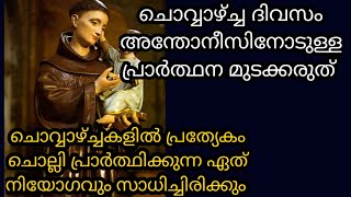 ചൊവ്വാഴ്ച്ച ദിവസം അന്തോനീസിനോടുള്ള പ്രാർത്ഥന മുടക്കാതെ ചൊല്ലുന്നവർക്ക് കിട്ടുന്നത് നിരവധിഅനുഗ്രഹങ്ങൾ