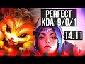 GNAR vs IRELIA (TOP) | 9/0/1, 8 solo kills, Legendary, 700+ games | KR Master | 14.11