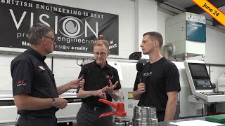 Machining Mike from XYZ visits Vision Precision Engineering to discuss \