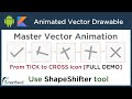 Animated Vector Drawable animation using ShapeShifter tool in Android