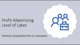 Profit Maximizing Level of Labor: Perfectly Competitive Firm vs  Monopoly